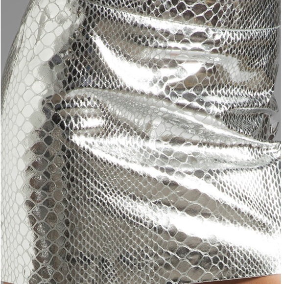 Milly Mirrored Python Mini Skirt - Picture 3 of 6